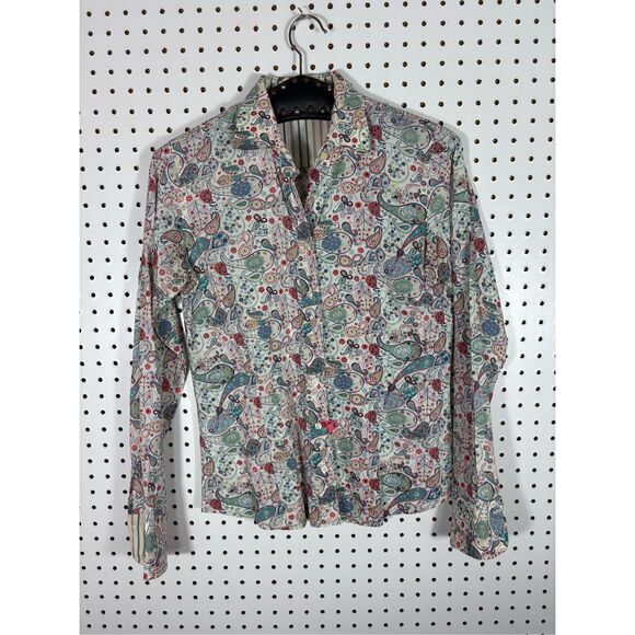 Thomas Pink button down paisley print shirt size 8 - Picture 1 of 4